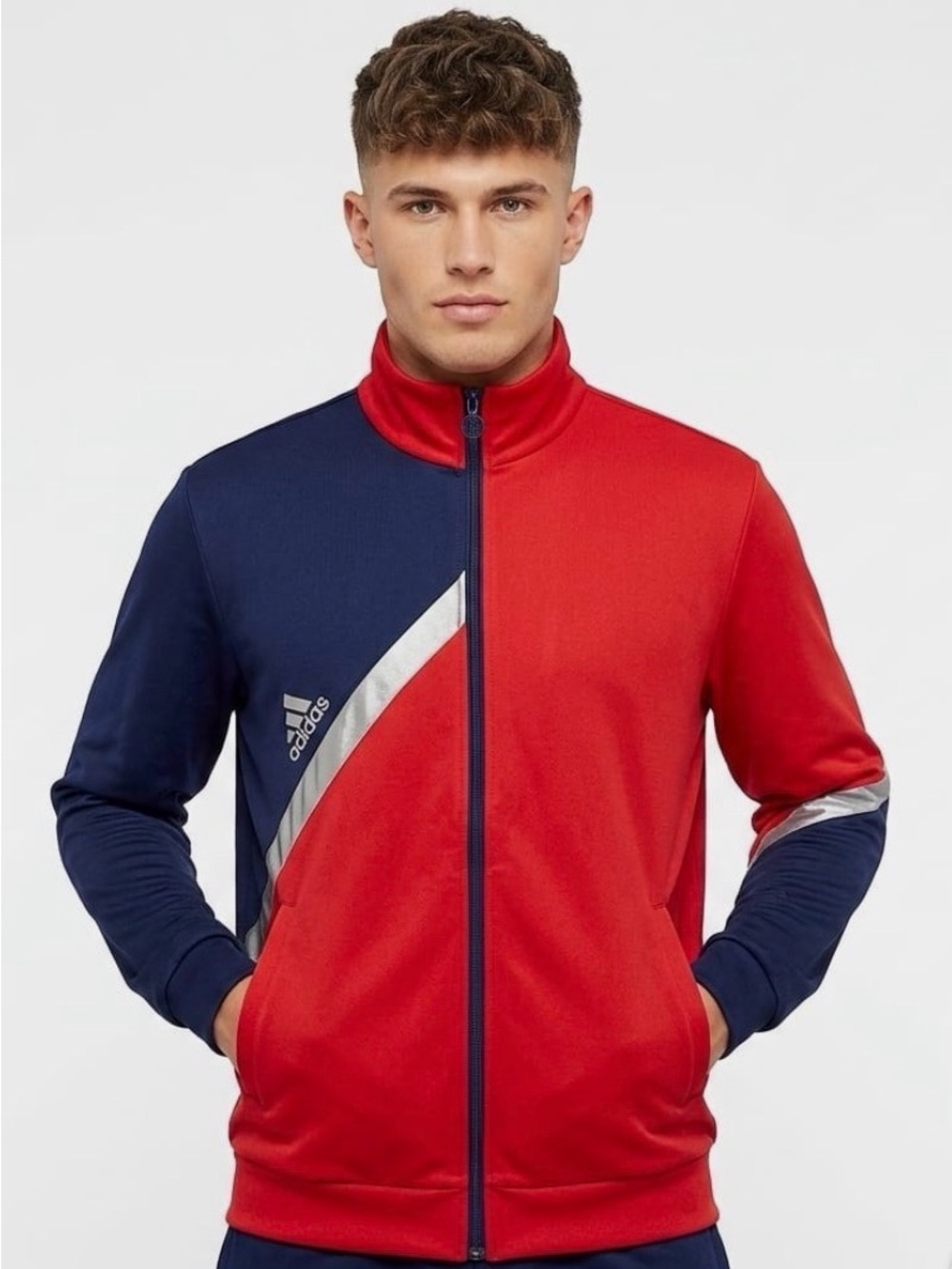 Adidas Tango‎ Club Soccer Red Blue Zip Track Jacket Size Men’s M Never Worn.